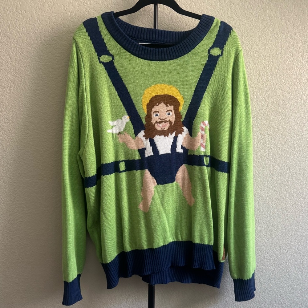 Tipsy Elves Men’s Sweet Baby Jesus Ugly Christmas Sweater